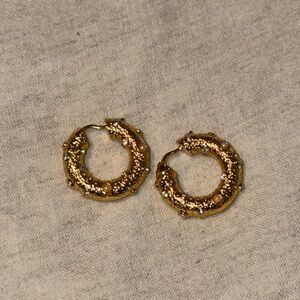 Celine Gold Textured Earrings